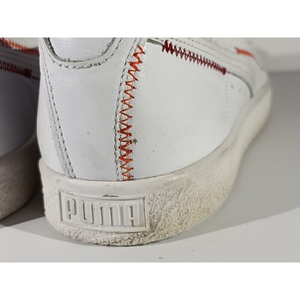 Puma Shoes Clyde Zigzag Men's Size 12 White Leather Lace Up Sneakers - Picture 9 of 11